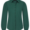 Lady Day - Blouse Philly - Mystic green - Travelstof - Damesblouse - Knopen - Donkergroen, - Dark Green - Lange mouw.