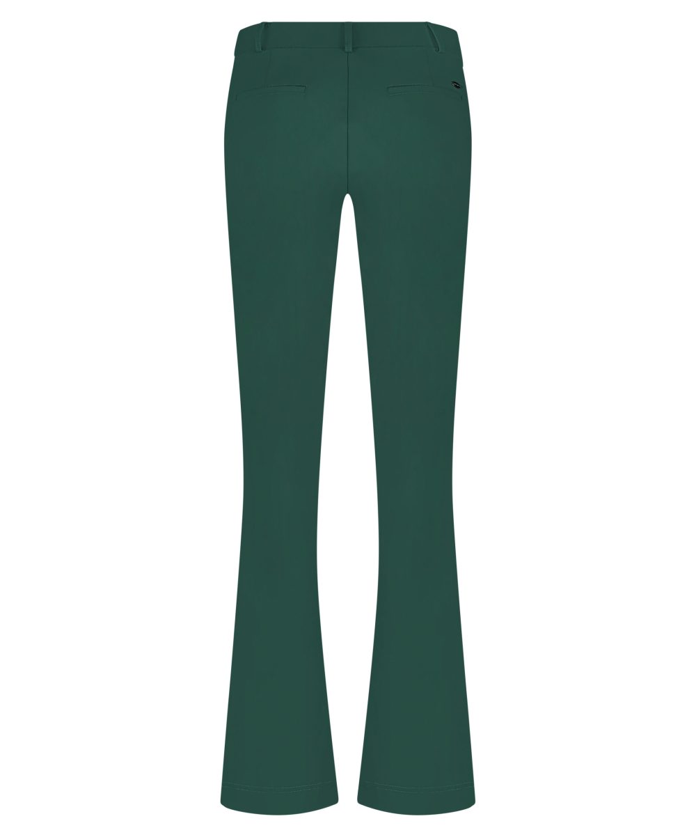 Lady Day - Trouser Phoenix - Mystic Green - Travelstof - Damesbroek - Donkergroen - Wijde pijp.
