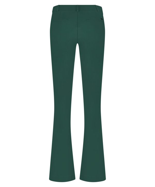 Lady Day - Trouser Phoenix - Mystic Green - Travelstof - Damesbroek - Donkergroen - Wijde pijp.