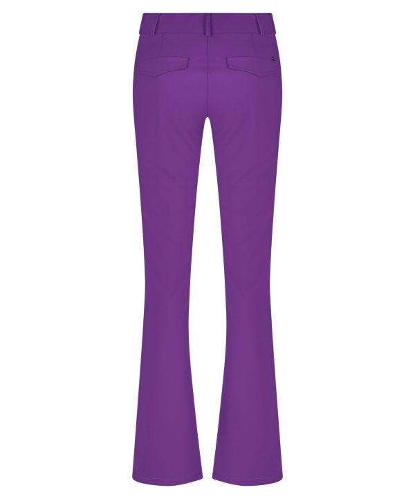 Lady Day - Poppy Flared - Twilight - Travelstof - Paars Purple - Damesbroek - Trouser - Uitlopende pijp.