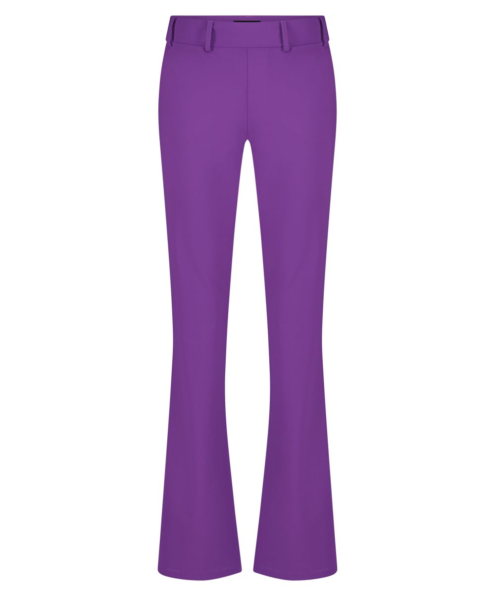 Lady Day - Poppy Flared - Twilight - Travelstof - Paars Purple - Damesbroek - Trouser - Uitlopende pijp.