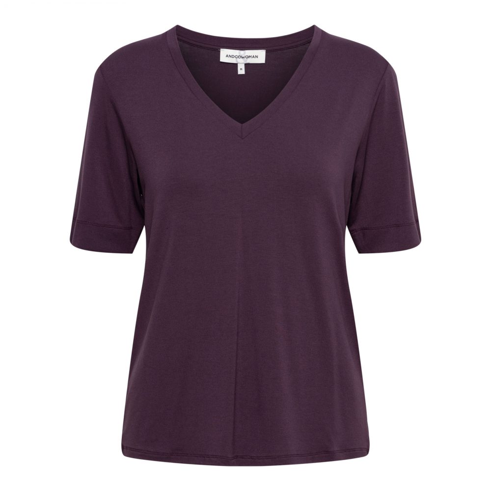 &Co Woman - Veronica - Bordeaux | Travelstof top - shirt- andco - shirt