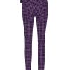 Lady Day - Tokyo Trouser - Twilight Check Print - Travelstof - Damesbroek - Purple Paars - Zwart Black - Geblokt.