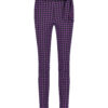 Lady Day - Tokyo Trouser - Twilight Check Print - Travelstof - Damesbroek - Purple Paars - Zwart Black - Geblokt.