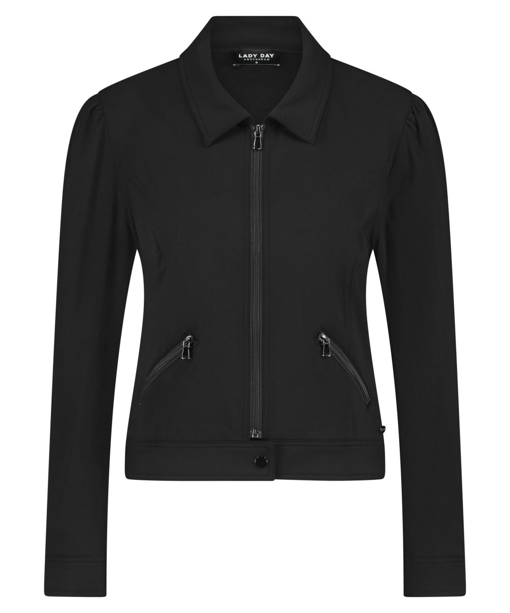 Lady Day - Jacket Turner Brushed - Black - Travelstof - Damesjas - Zwart - rits