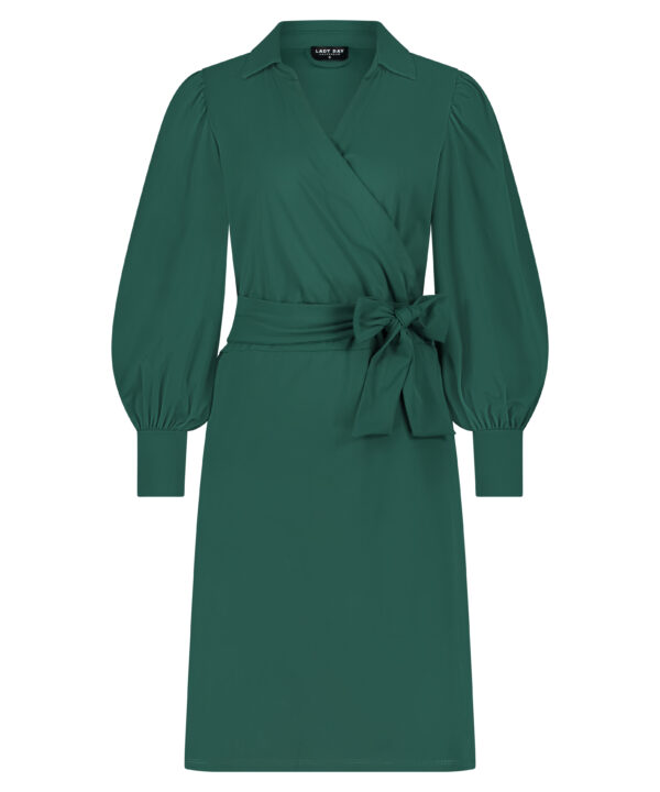 Lady Day - Zoe dress - Mystic Green - Travelstof - Damesjurk - Groen - Donkergroen - Jurk.