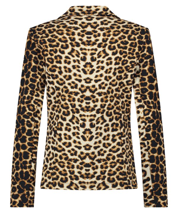 Lady Day - Blazer Billy - Leopard Print Travelstof blazer voor dames vrouwen kleding mode in leopard print Stretch stof