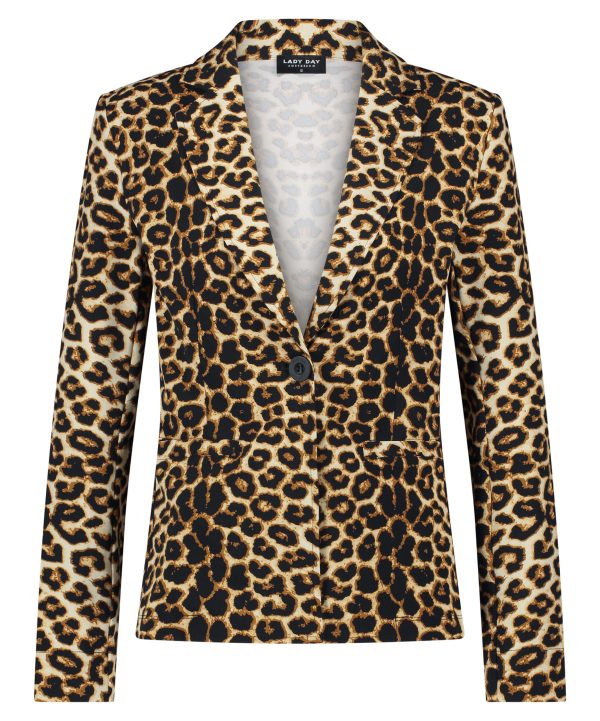 Lady Day - Blazer Billy - Leopard Print Travelstof blazer voor dames vrouwen kleding mode in leopard print Stretch stof