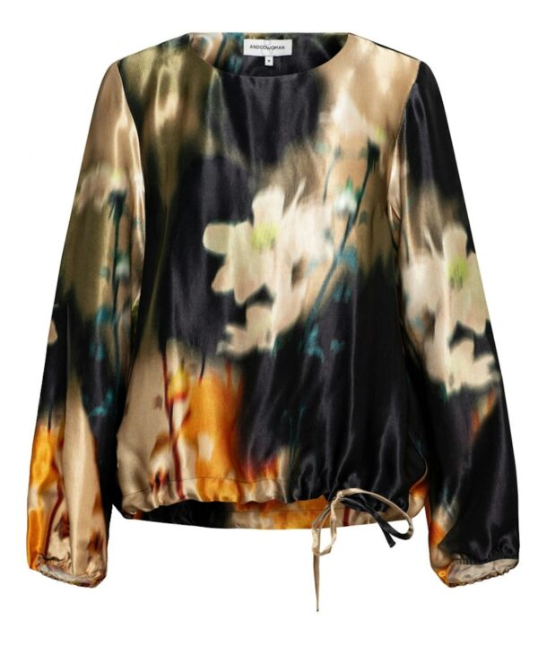 &Co Woman - Alexandra Flower Top - Black Multi