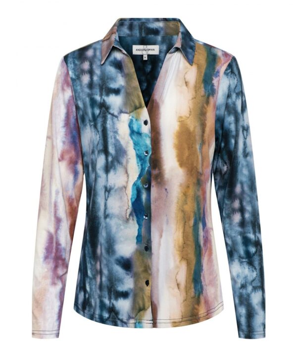 Co Woman - Vayen Marble Blouse - Denim Multi