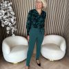 Lady Day - Tokyo Trouser - Mystic Green - Travelstof - Damesbroek - Groen - Donkergroen - Broek