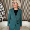Lady Day - Blazer Lois - Mystic Green - Travelstof - Damesblazer - Jasje - Ceintuur - Donkergroen.