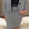 Lady Day - Skirt Madeline - Pied de Lurex - Travelstof - Damesrok - Zwart wit geblokt - Black White - Rok