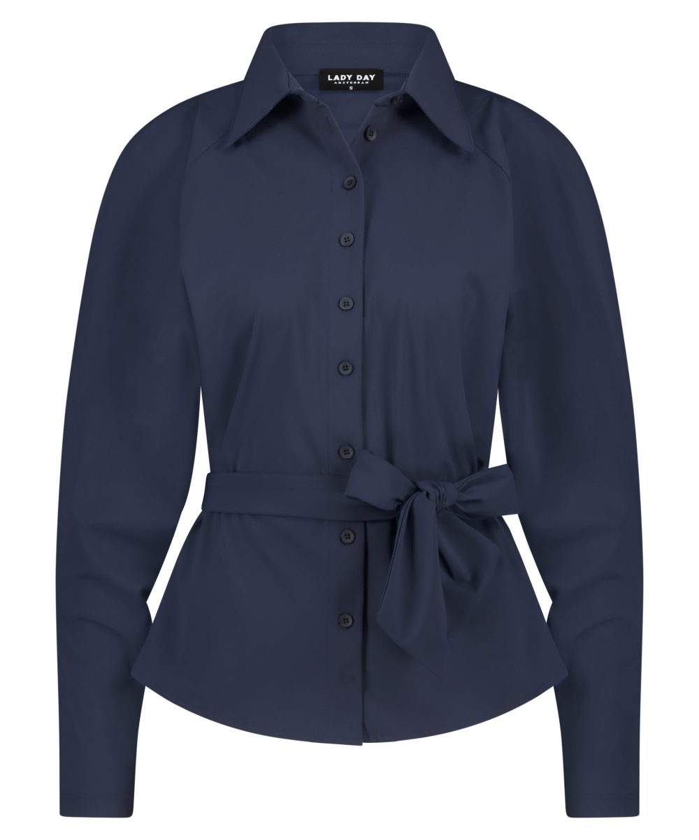 Lady Day - Blouse Mavis - Midnight | Travelstof | Morgen in huis