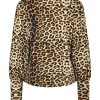 Lady Day - Trui Phantom - Leopard Print Travelstof Top Blouse voor dames vrouwen mode in Travel fabriek stretch stof leopard print