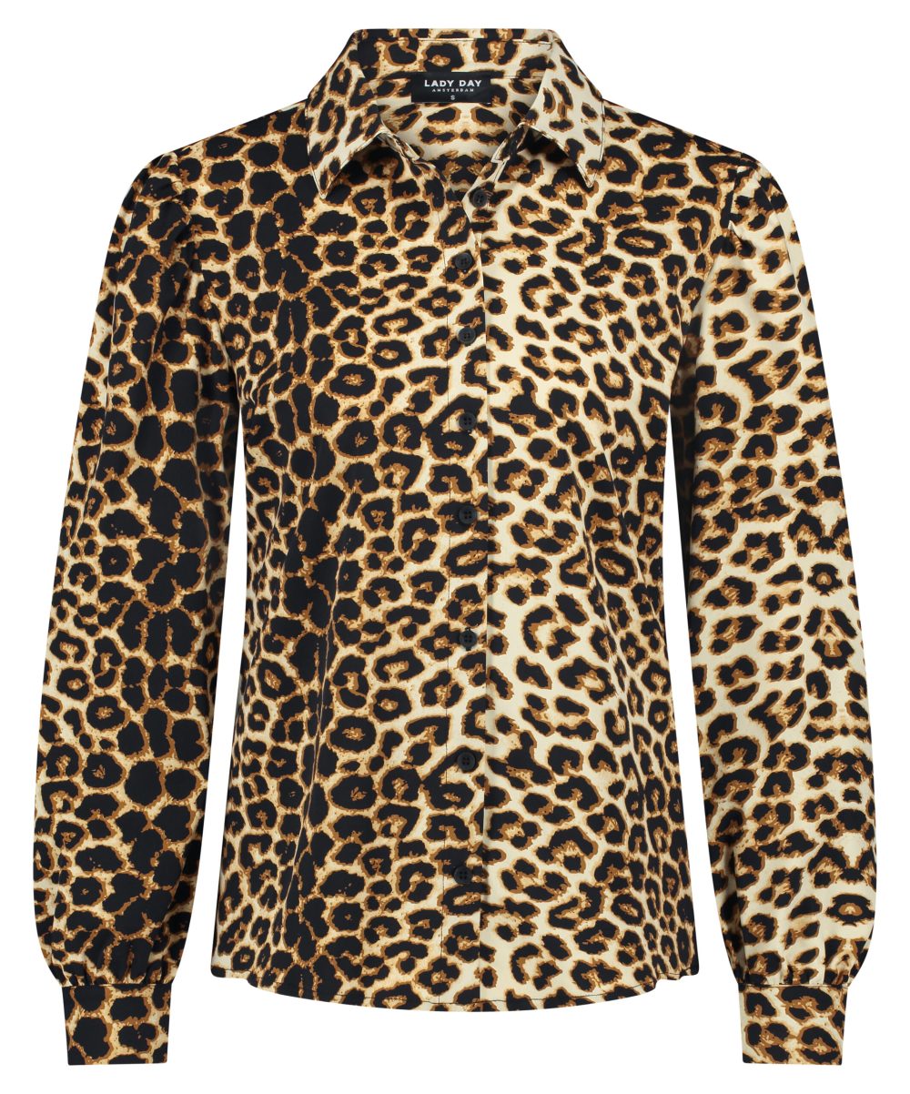 Lady Day - Blouse Philly - Leopard Print Travelstof Blouse in Leopard Print voor dames kleding voor vrouwen mode