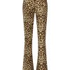 Lady Day - Poppy Flared - Leopard Print Travelstof Broek voor dames vrouwen kleding mode Flared model in stretch stof