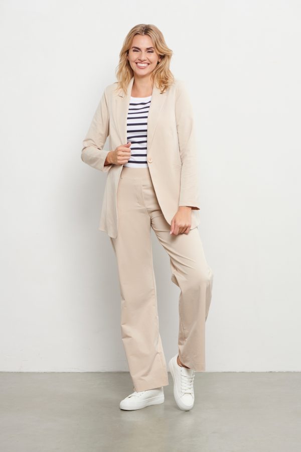 &Co Woman - Philana Long Travel - Sand Dames Mode Blazer Zand Beige Kleding