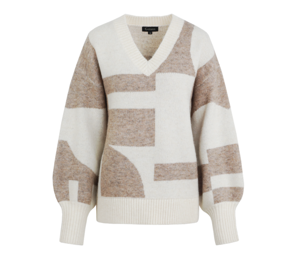 G-maxx - Elzana Pullover - Wool White/Sahara Trui voor vrouwen dames mode in beige Sand kleur comfortabel knit