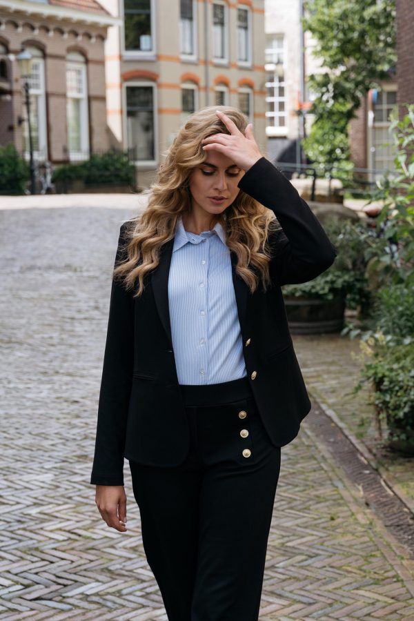 &Co Woman - Dilena Punta Blazer - Black Dames Mode Kleding Basic Chique Mooi Jasje Blazer Zwart