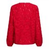 &Co Woman - Erin Top - Red Dames Mode Kleding Rood top Mooi Bloemen Chique