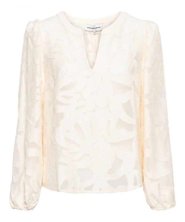 &Co Woman - Emily Jacquard Top - Cream