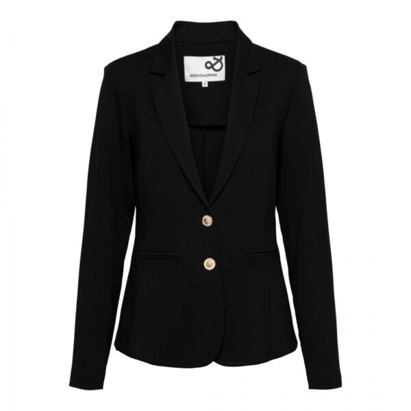 &Co Woman - Dilena Punta Blazer - Black Dames Mode Kleding Basic Chique Mooi Jasje Blazer Zwart