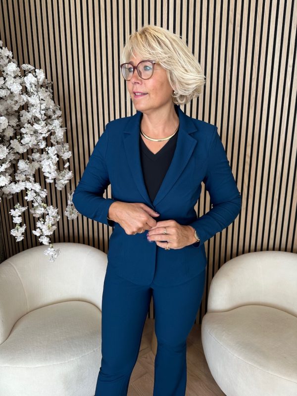 &Co Woman - Phileine Twill Blazer - Denim Dameskleding Herfstcollectie Travelstof voor Dames Damesmode Denim Blazer | Morgen in huis