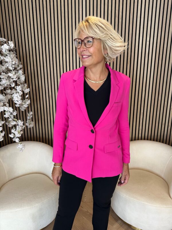 LaLotti - Omar blazer mode uit België Antwerpen stretch stof roze blazer fuchsia blazer getailleerd - Fuxia - Morgen in huis