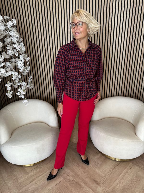 Lady Day - Poppy Flared - Valentine | Morgen in huis - travelstof - rood - red broek - herstcollectie herfstmode