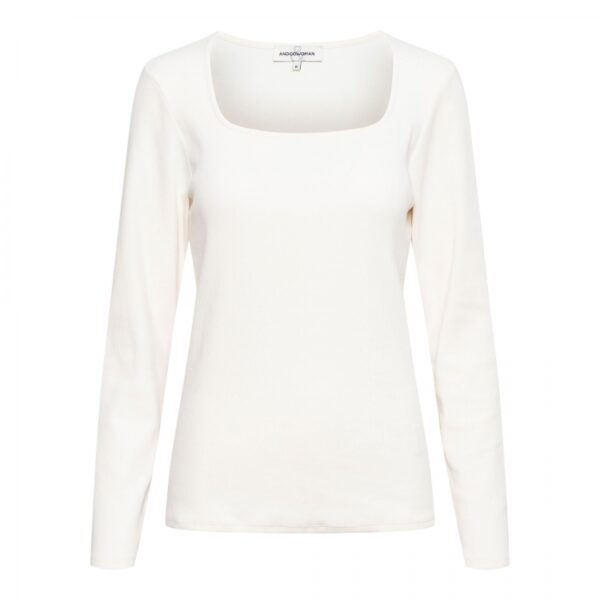 &Co Woman - Samara Top - Cream Basic Top Dames Mode Kleding Cream