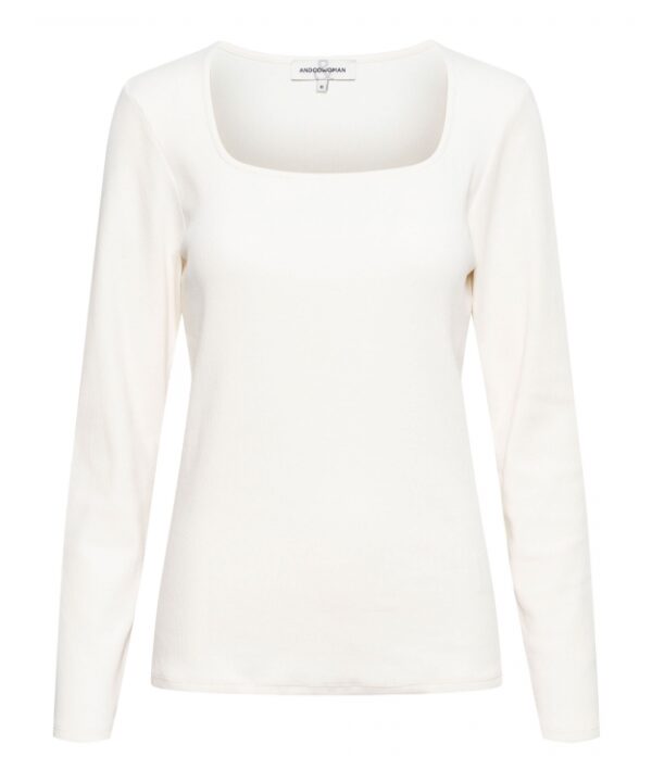 &Co Woman - Samara Top - Cream Basic Top Dames Mode Kleding Cream