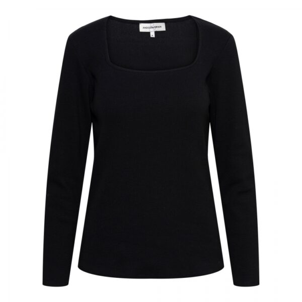 &Co Woman - Samara Top - Black Basic Top Dames Mode Kleding Black