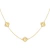 Nacklace - Clover With Pattern - Gold