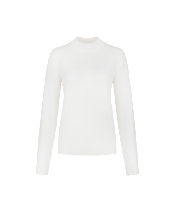 G-maxx - Evelia Top - Wool White - Dames - Mode - Basis - Witte Top - Lange Mouw