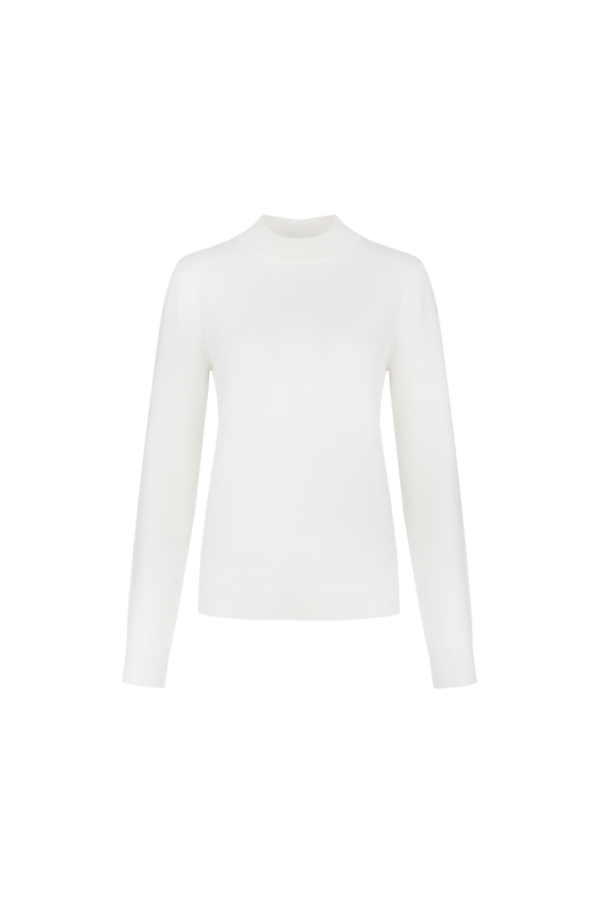 G-maxx - Evelia Top - Wool White - Dames - Mode - Basis - Witte Top - Lange Mouw