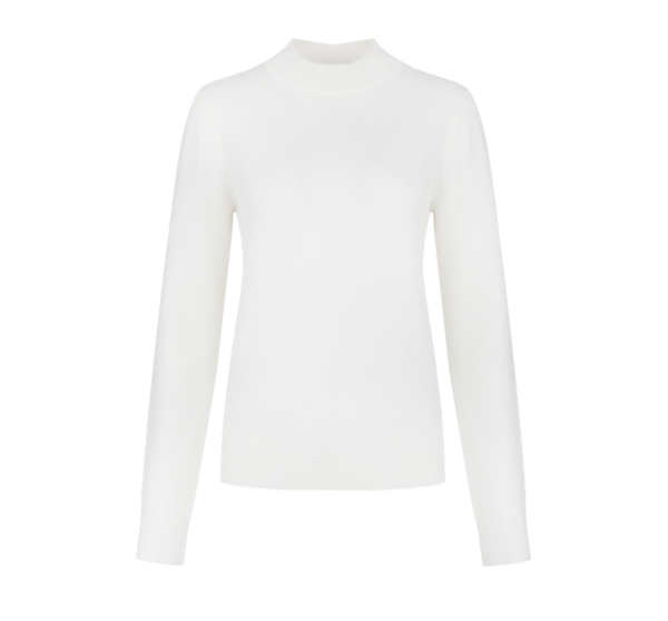 G-maxx - Evelia Top - Wool White - Dames - Mode - Basis - Witte Top - Lange Mouw