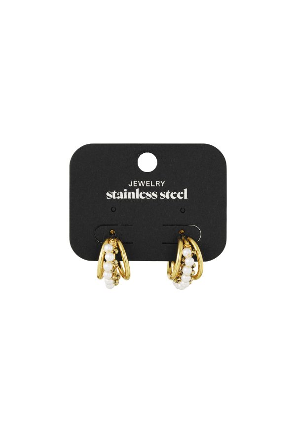 Earrings - Pearl Statement - Gold