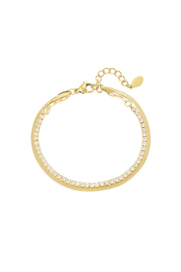 Bracelet - Double With Diamonds - Gold