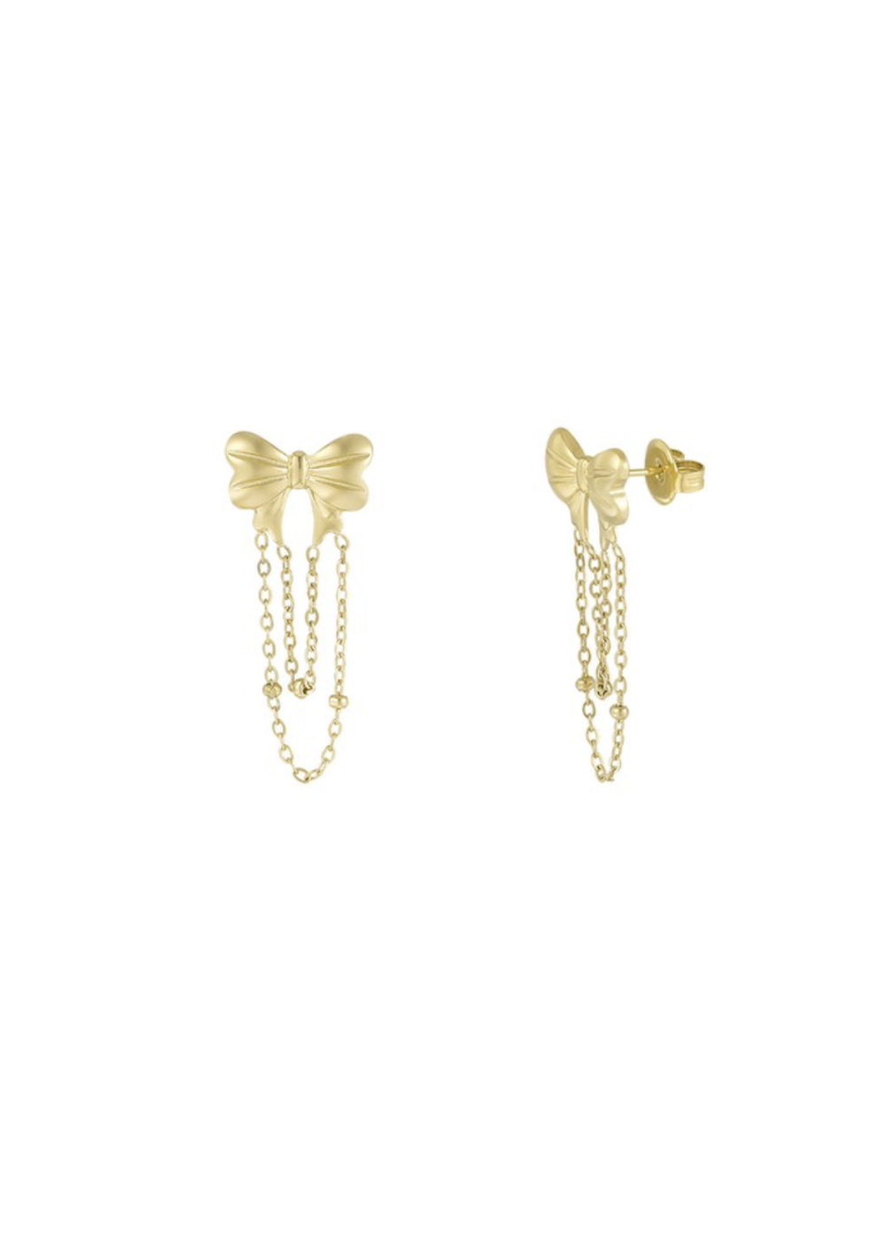 Earrings - Playful Bow - Gold