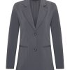 Mi Piace - Travelstof blazer - Dark Grey Travelstof blazer in het grijs - voor vrouwen mode dames kleding