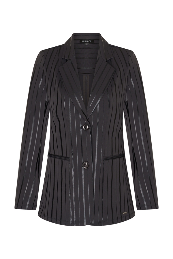 Mi Piace - Travestof blazer foil stripe - Black | Morgen in huis