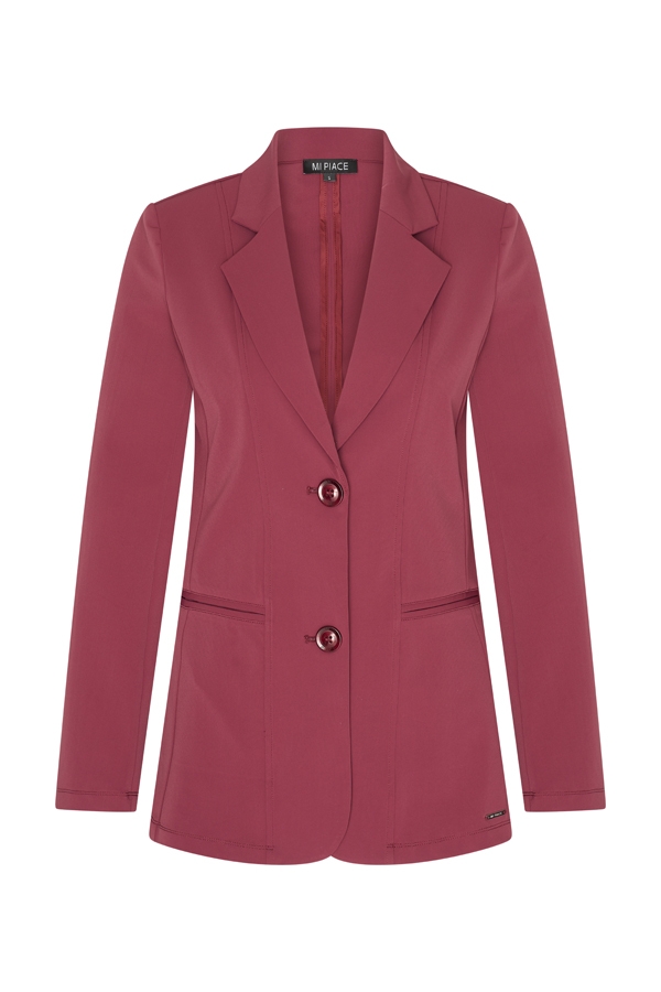 Mi Piace - Travelstof blazer - Bordeaux Travesto blazer in een rode kleur voor vrouwen dames kleding mode