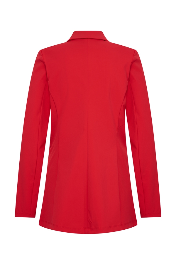 Mi Piace - Travelstof blazer - Red Rode Travelstof Blazer voor dames vrouwen kleding mode rood leuk schattig kerst blazer