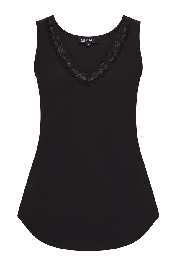 Mi Piace - Travelstof top kant - Black | Morgen in huis