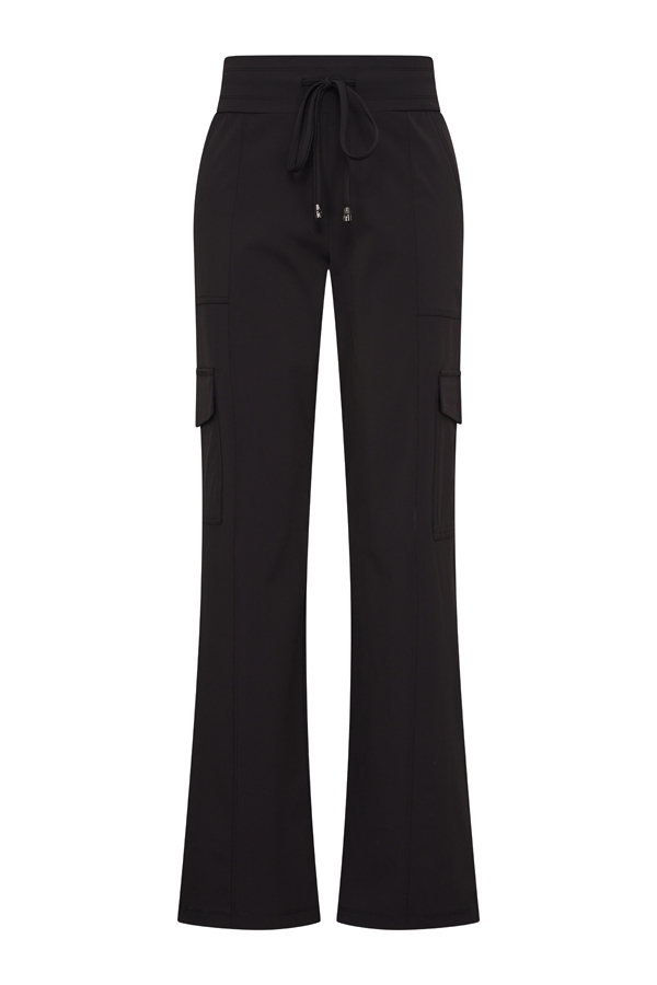 Mi Piace - Trouser cargo wide - Black | Travelstof | Morgen in huis