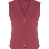 Mi Piace - Travelstof gilet - Bordeaux voor dames, vrouwen kleding mode voor dames