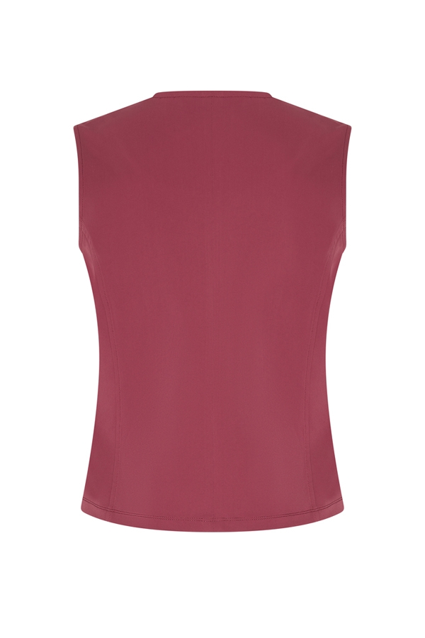 Mi Piace - Travelstof gilet - Bordeaux voor dames, vrouwen kleding mode voor dames