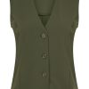 Mi Piace - Travelstof gilet - Deep Depth Groene gilet gemaakt van travelstof mode kleding voor vrouwen dames online