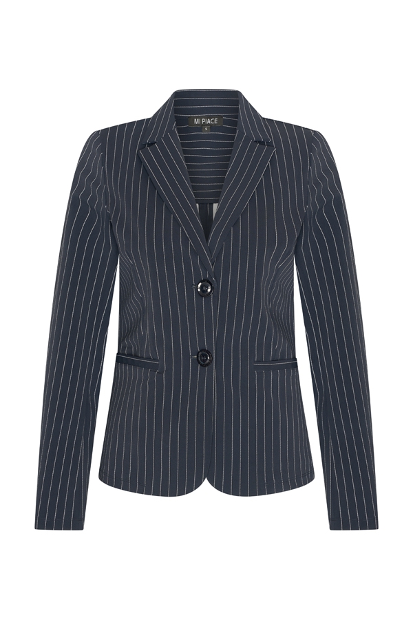 Mi Piace - Travelstof blazer - Pinstripe blue Blazer voor vrouwen dames kleding